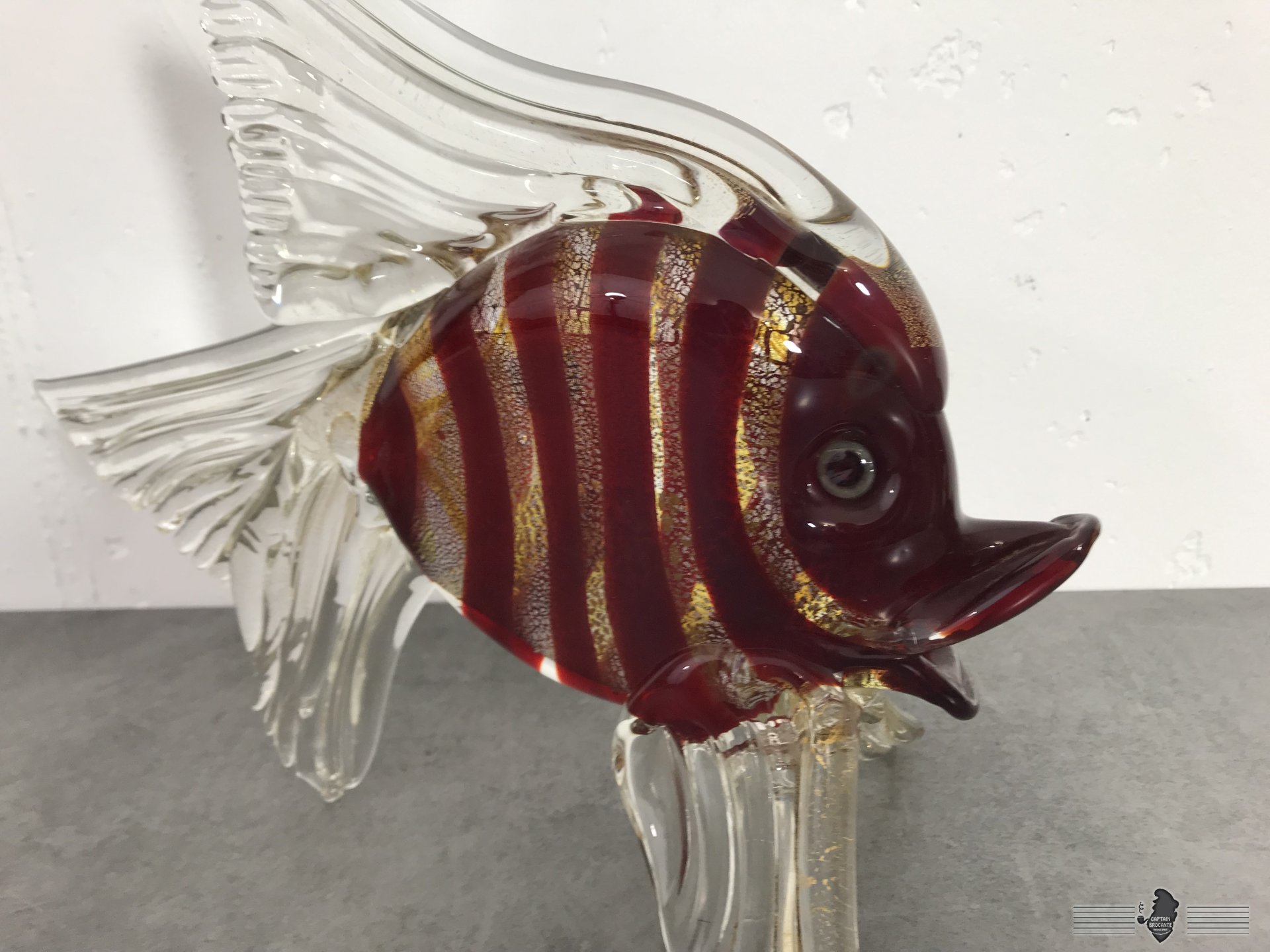 Sculpture Poisson En Verre De Murano Formia 12 Pouces – Soufflé à La Main, Italie